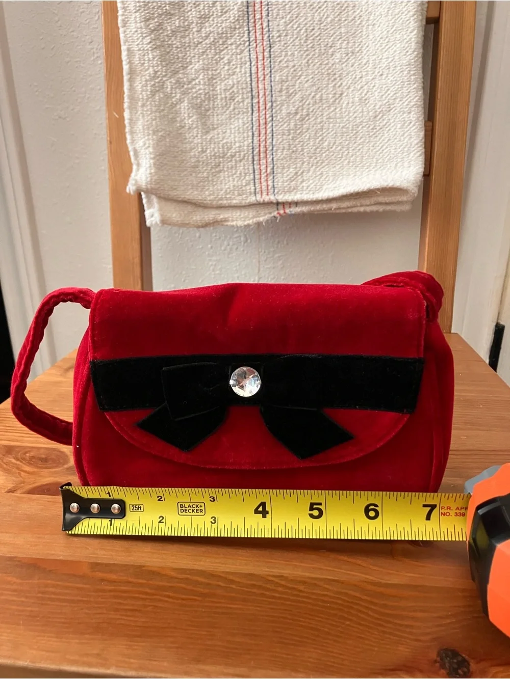 Gymboree Red Velvet Mini Bag with Black Bow